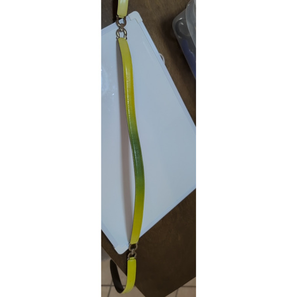 Salvatore Ferragamo Belt Women\'s Double Gancini Yellow/Green Gradient 6548 rare main image 12